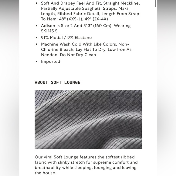 SKIMS SOFT LOUNGE PETITE LONG SLIP DRESS - Picture 5 of 12